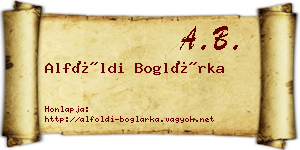 Alföldi Boglárka névjegykártya