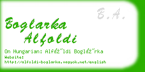 boglarka alfoldi business card